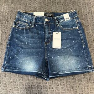 Judy Blue Women's Distressed Blue Paint Splatter Jean Shorts